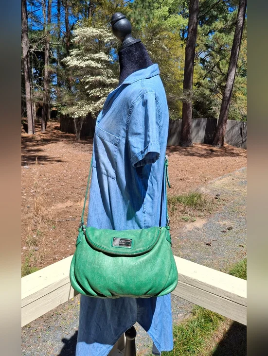 Marc By Marc Jacobs Emerald Green Leather Classic Q Natasha Crossbody Bag - Picture 16 of 16